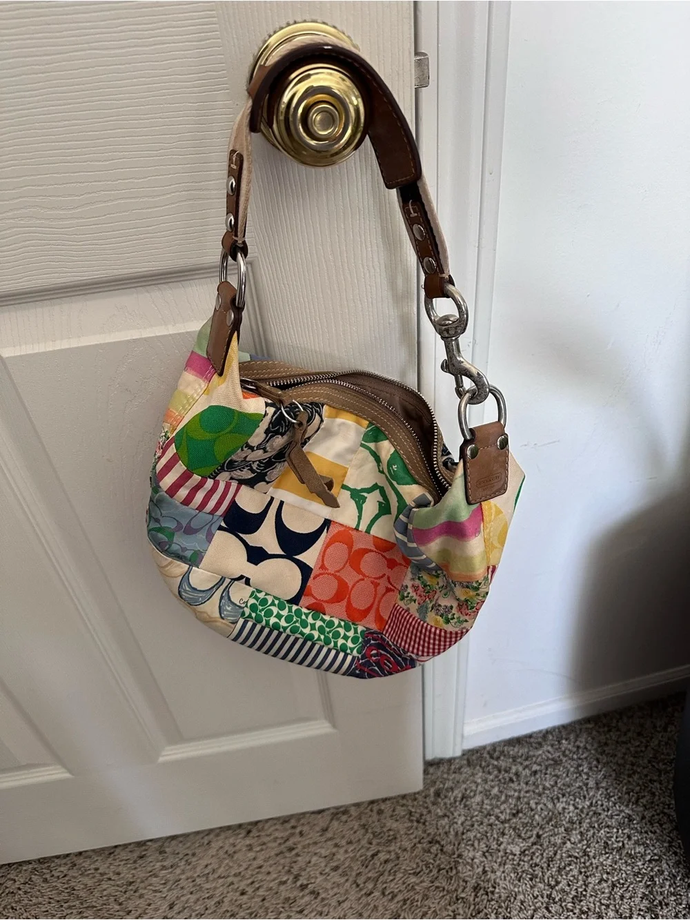Coach bright patchwork